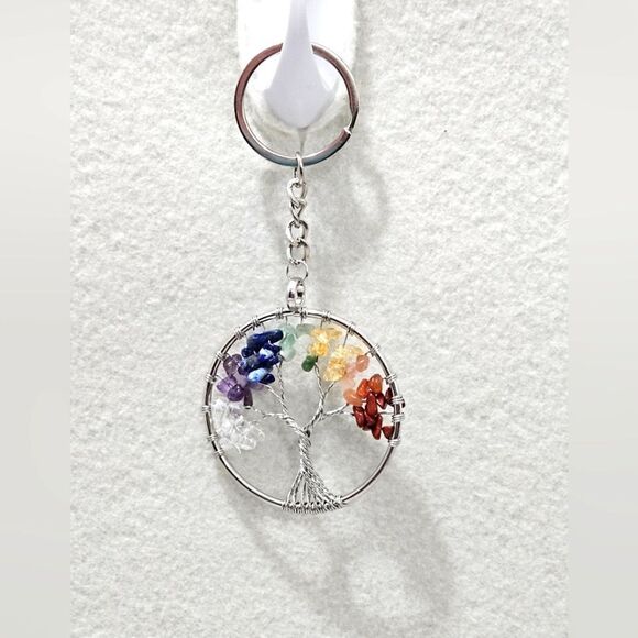 NWOT, Tree of life, muti stone keychain - Picture 1 of 2